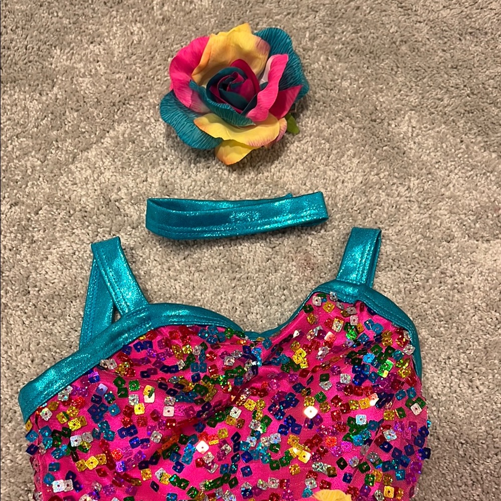 Colorful Sequin Kids Costume Dress - Picture 4 of 4